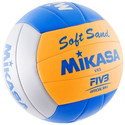 Мяч волейбольный "MIKASA VXS-02 Soft Sand"пляжный (р.5, синт.кожа,ПВХ, маш.сшив)